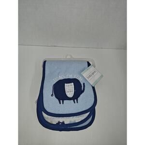 Baby Gear Baby Boy Animal Blue Cotton Drool Eating Baby Bibs 3 Pack New